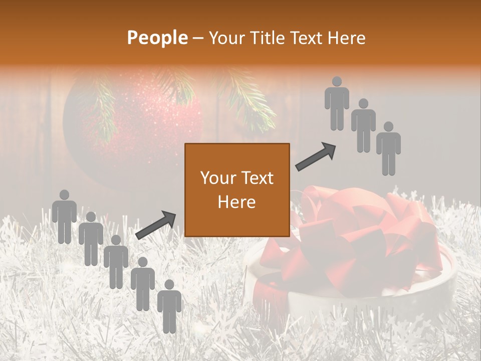 Glass Navidad Plant PowerPoint Template