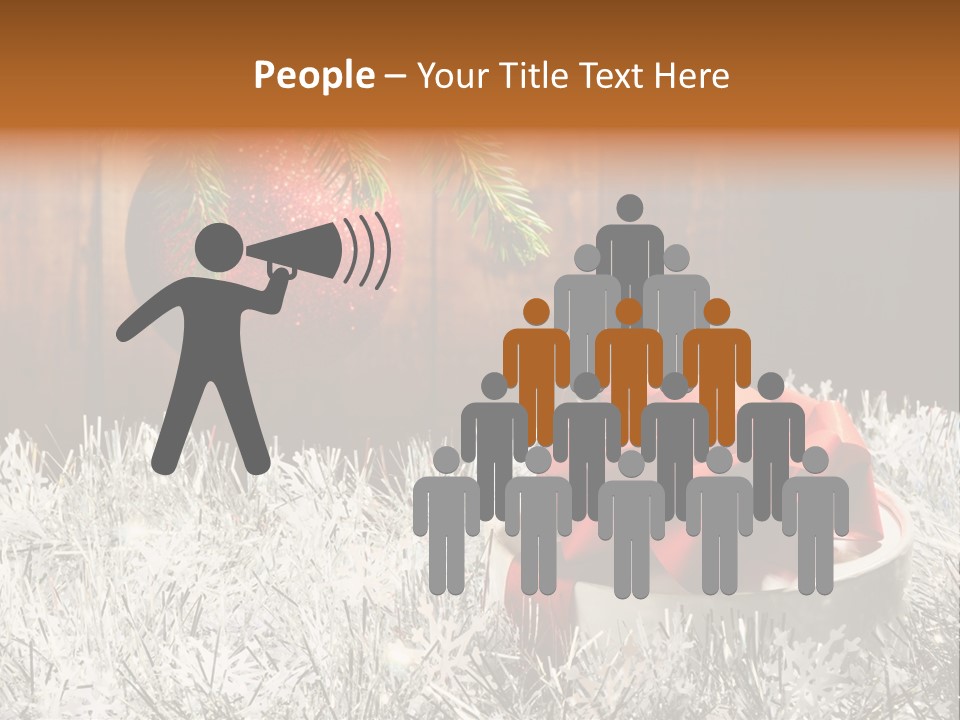 Glass Navidad Plant PowerPoint Template