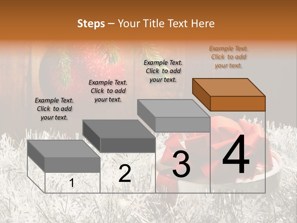 Glass Navidad Plant PowerPoint Template