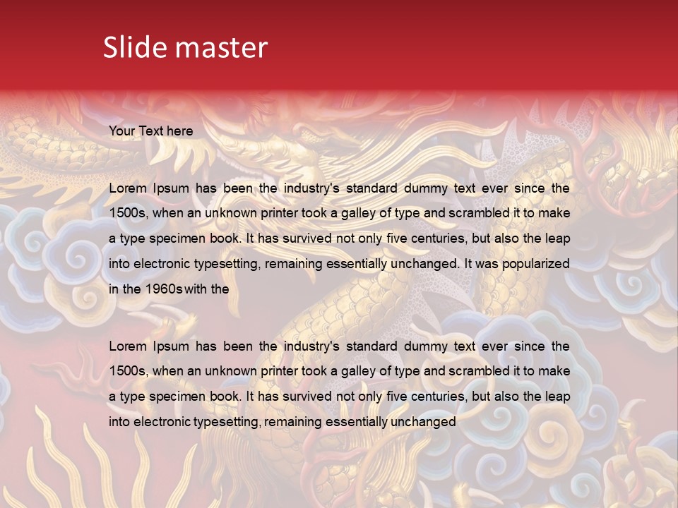 Chinese Dragon Sculpture PowerPoint Template