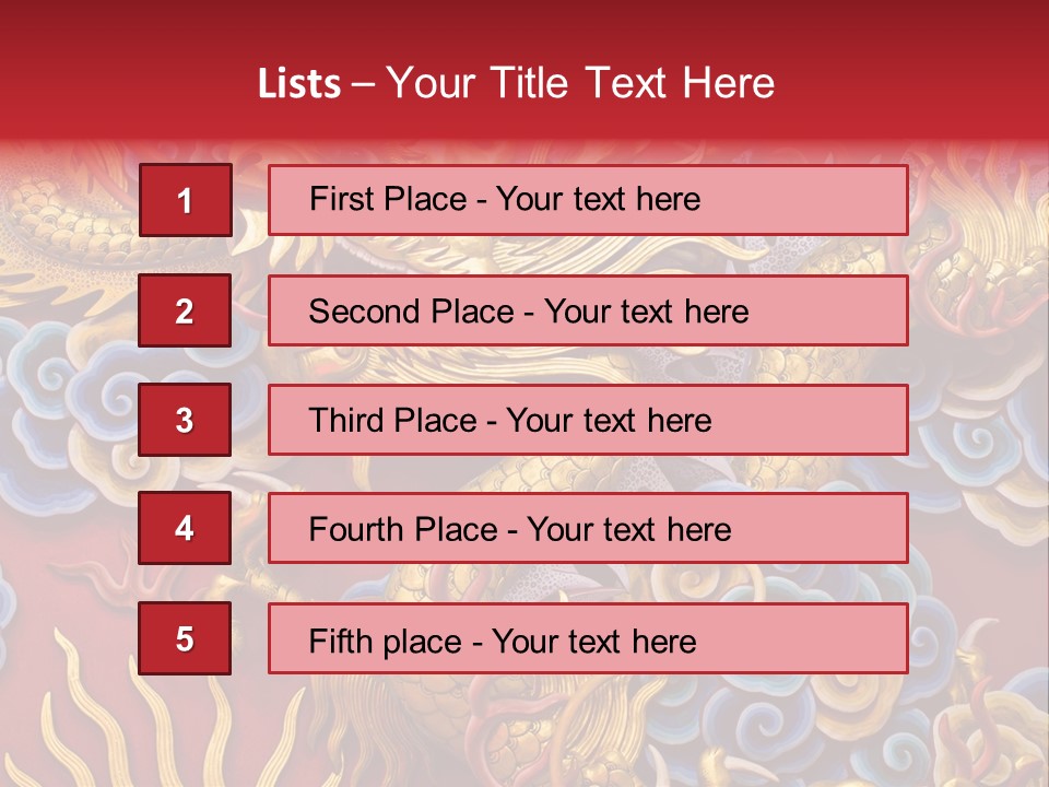 Chinese Dragon Sculpture PowerPoint Template