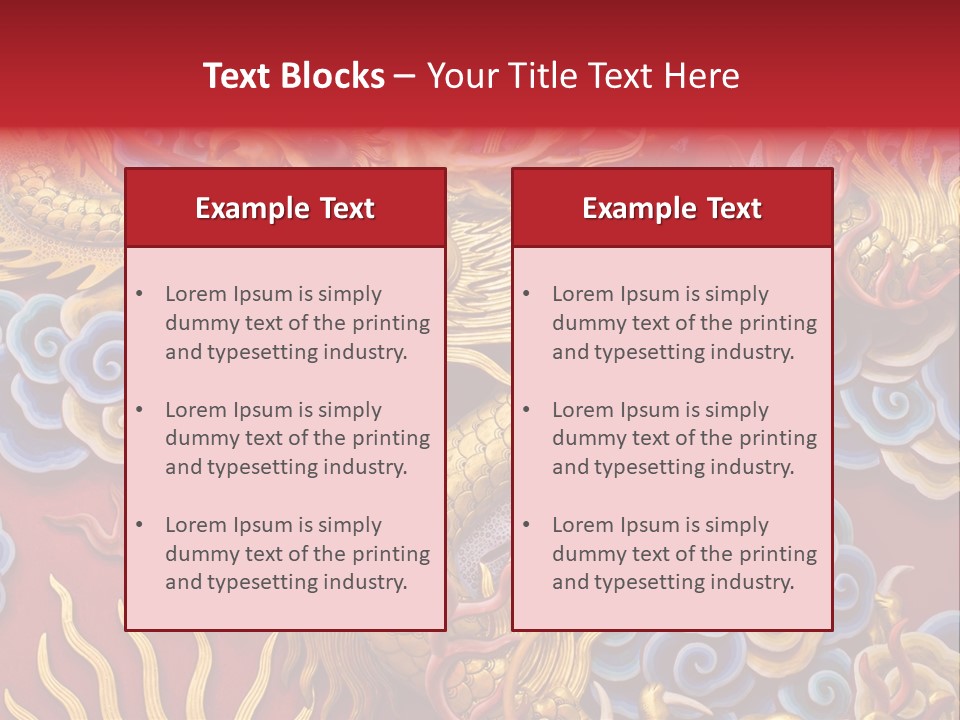 Chinese Dragon Sculpture PowerPoint Template