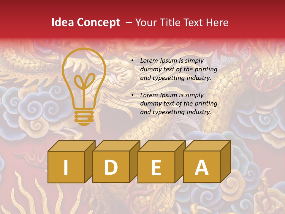 Chinese Dragon Sculpture PowerPoint Template