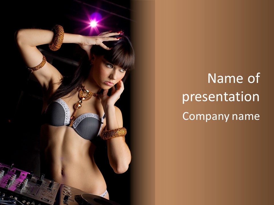 Dj Girl PowerPoint Template