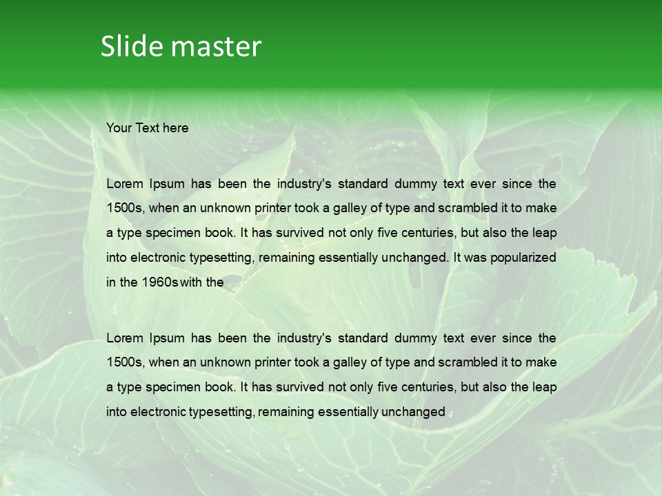 Plant Cabbage Freshness PowerPoint Template