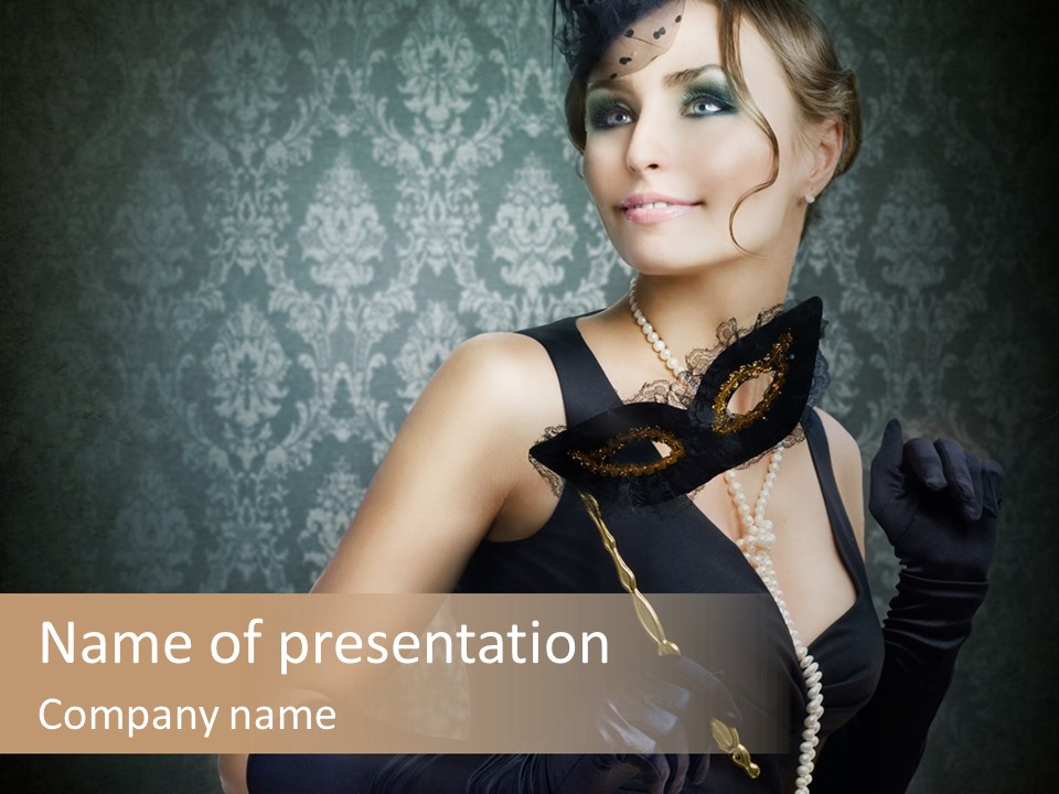 Dancing Hair Brunette PowerPoint Template