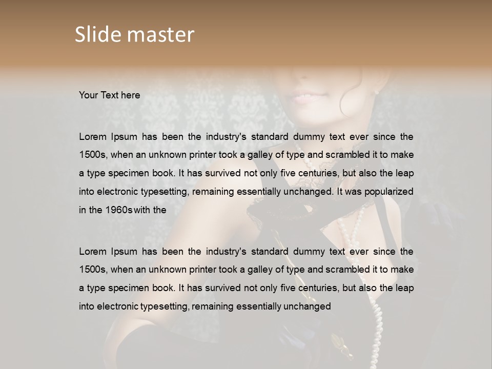 Dancing Hair Brunette PowerPoint Template