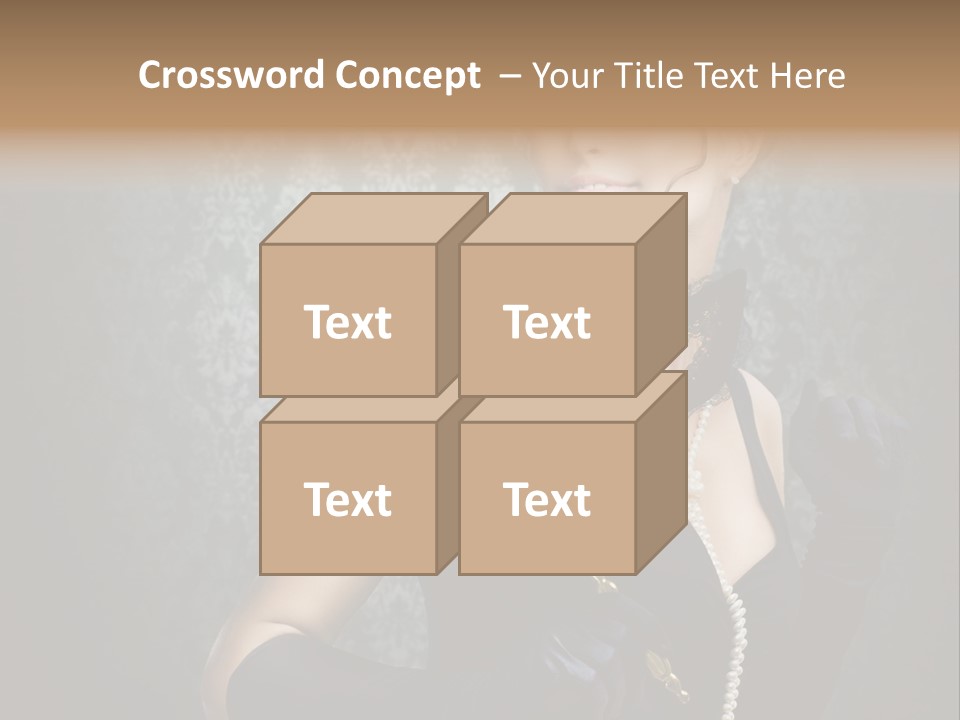 Dancing Hair Brunette PowerPoint Template