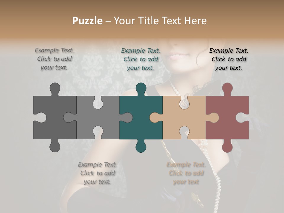 Dancing Hair Brunette PowerPoint Template