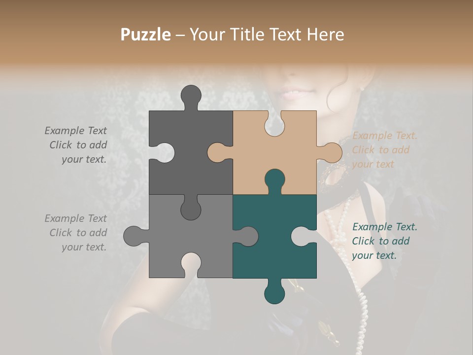 Dancing Hair Brunette PowerPoint Template