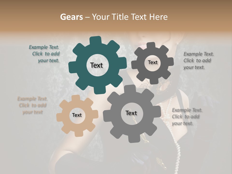 Dancing Hair Brunette PowerPoint Template