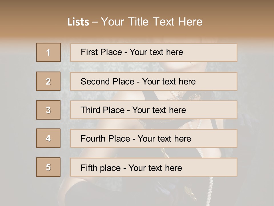 Dancing Hair Brunette PowerPoint Template