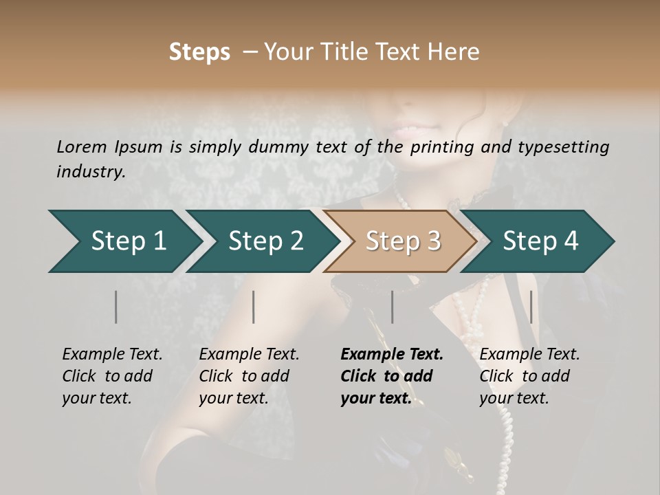 Dancing Hair Brunette PowerPoint Template