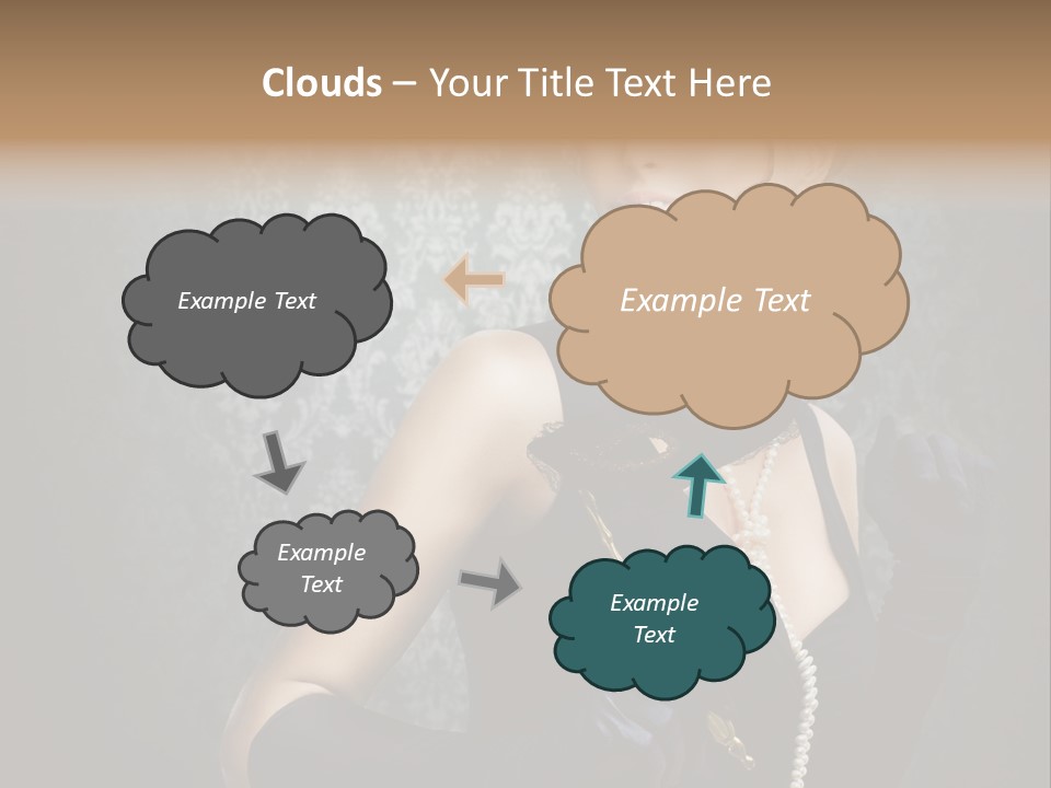 Dancing Hair Brunette PowerPoint Template