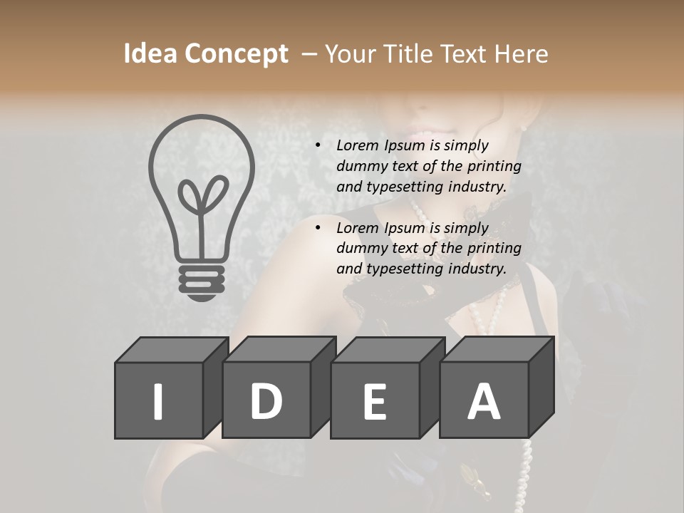 Dancing Hair Brunette PowerPoint Template