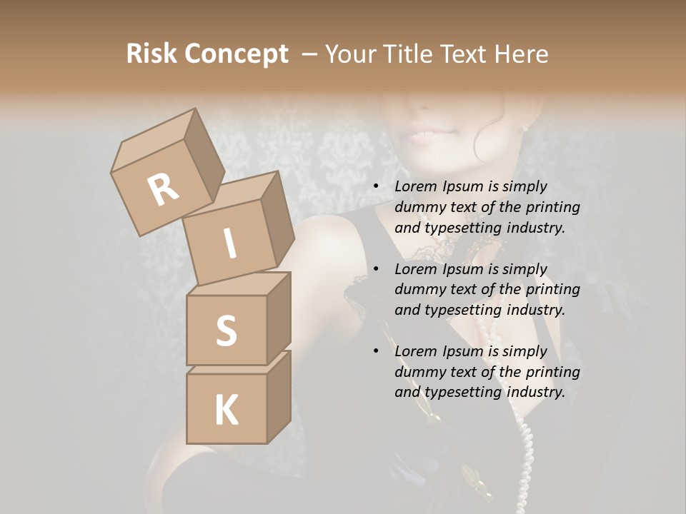 Dancing Hair Brunette PowerPoint Template