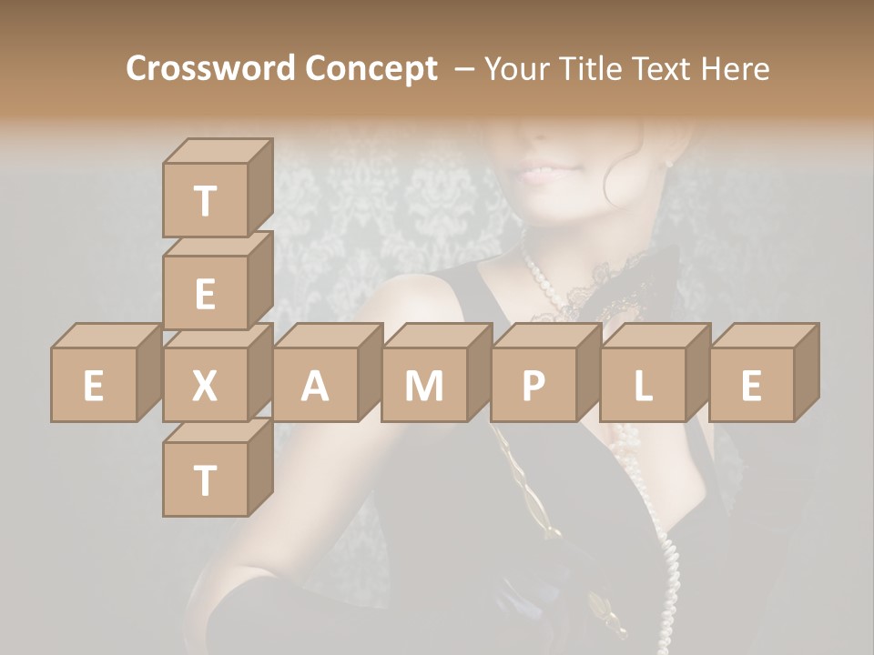 Dancing Hair Brunette PowerPoint Template