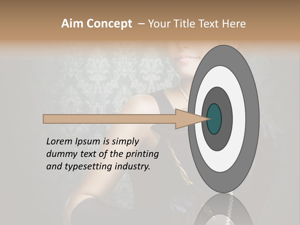 Dancing Hair Brunette PowerPoint Template