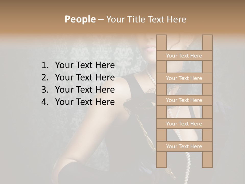 Dancing Hair Brunette PowerPoint Template