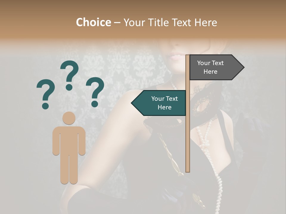 Dancing Hair Brunette PowerPoint Template