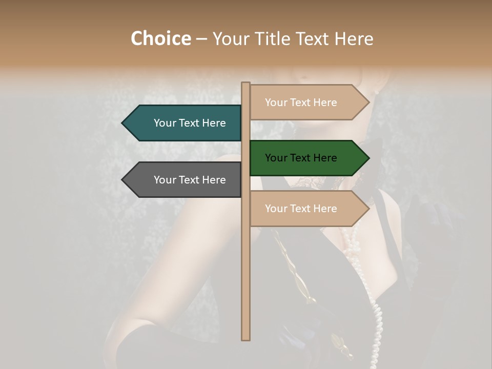 Dancing Hair Brunette PowerPoint Template