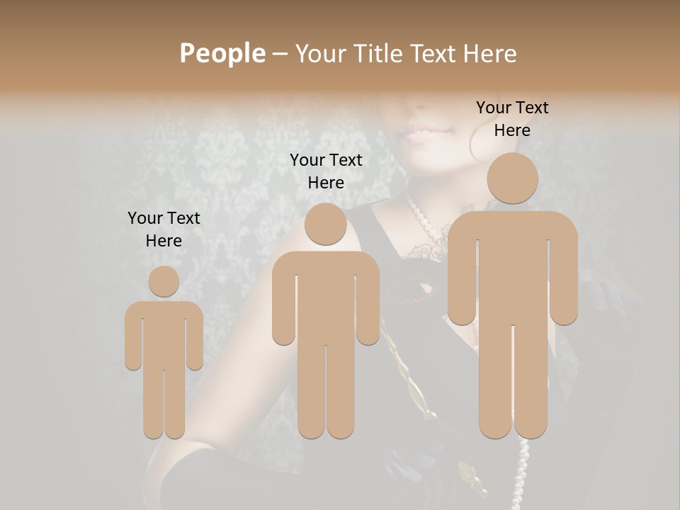 Dancing Hair Brunette PowerPoint Template