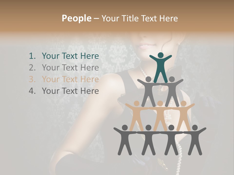 Dancing Hair Brunette PowerPoint Template