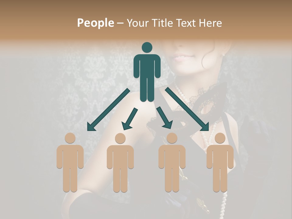 Dancing Hair Brunette PowerPoint Template