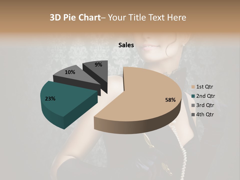 Dancing Hair Brunette PowerPoint Template