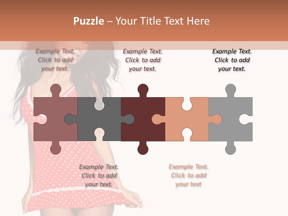 Caucasian Sensuality Bright PowerPoint Template