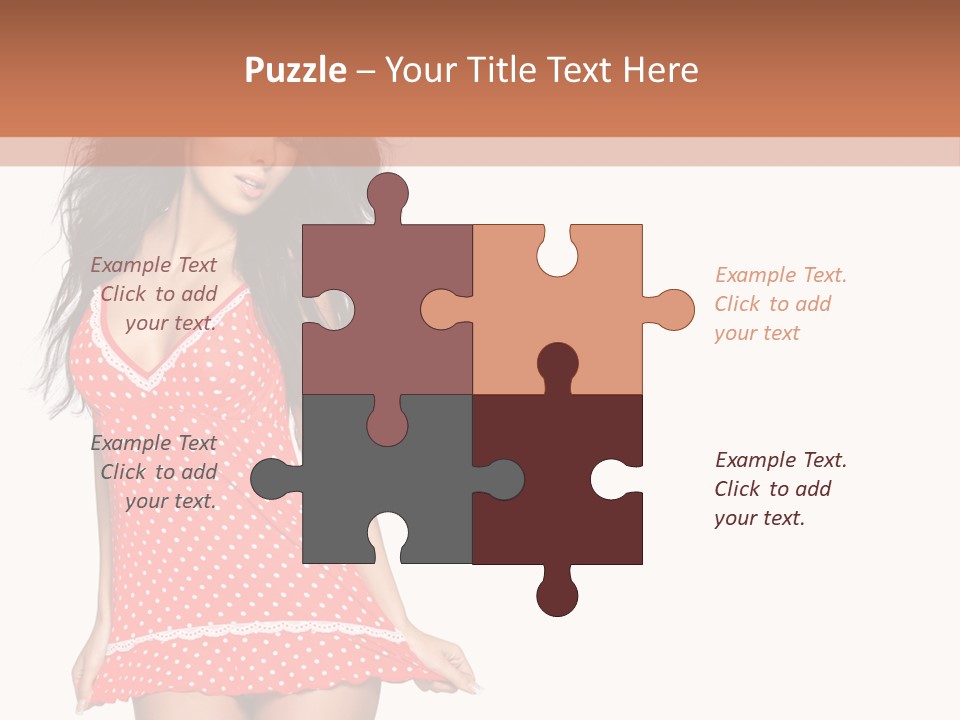 Caucasian Sensuality Bright PowerPoint Template