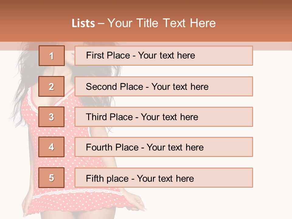 Caucasian Sensuality Bright PowerPoint Template