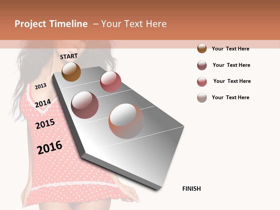 Caucasian Sensuality Bright PowerPoint Template