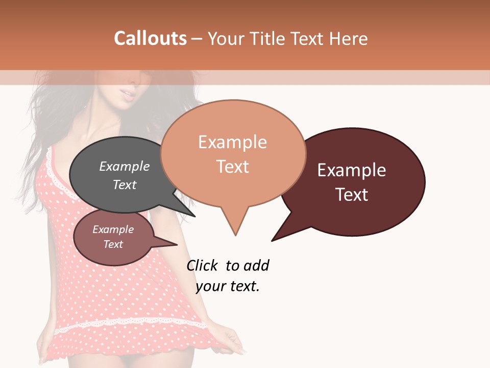 Caucasian Sensuality Bright PowerPoint Template