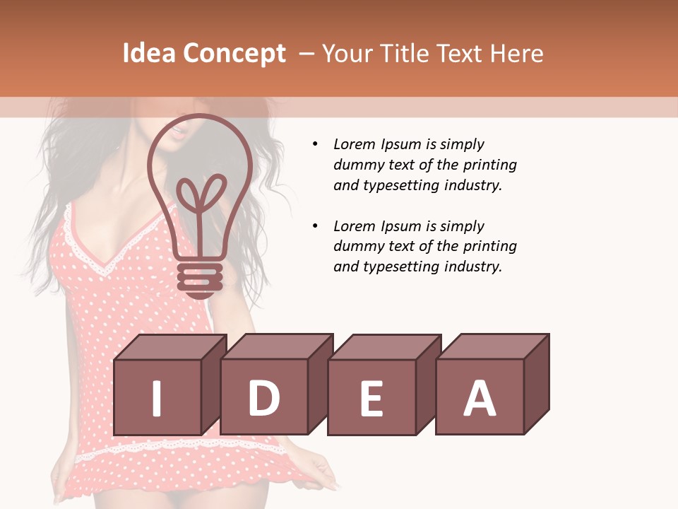 Caucasian Sensuality Bright PowerPoint Template