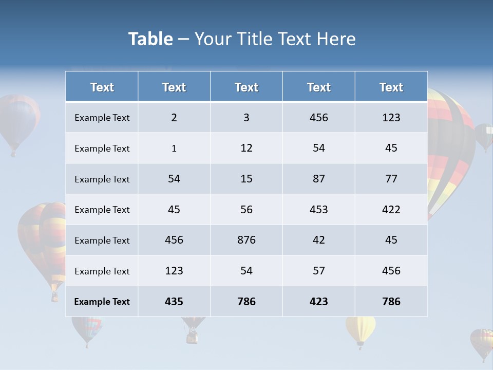 Hd Hot Air Balloon PowerPoint Template