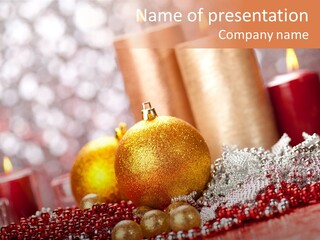 Shiny Gold Xmas PowerPoint Template