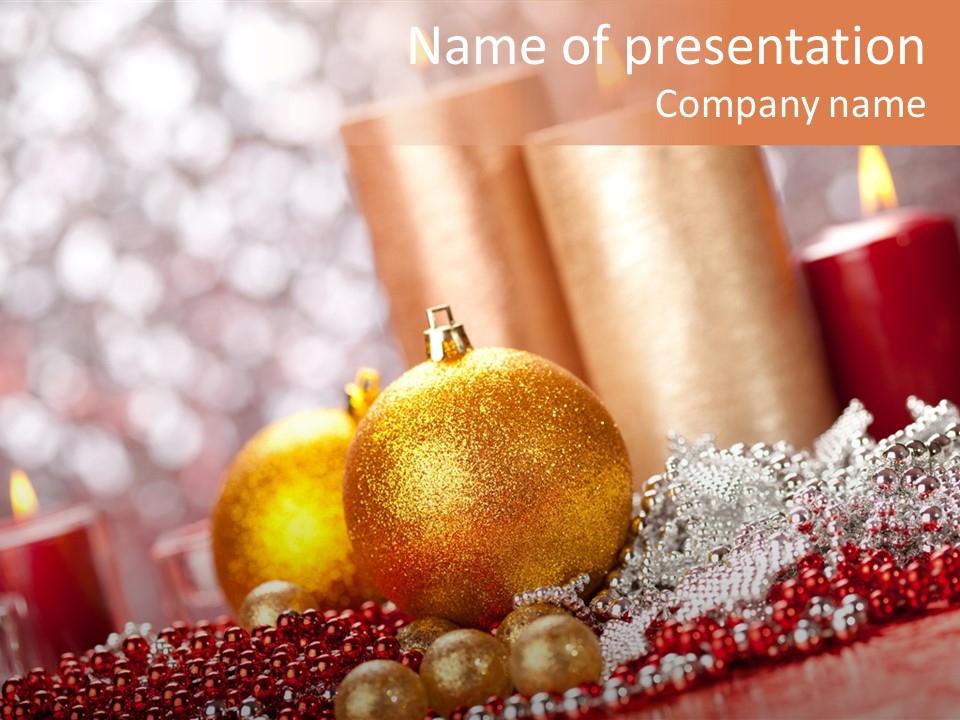 Shiny Gold Xmas PowerPoint Template