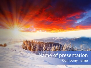 Winter Sunset PowerPoint Template