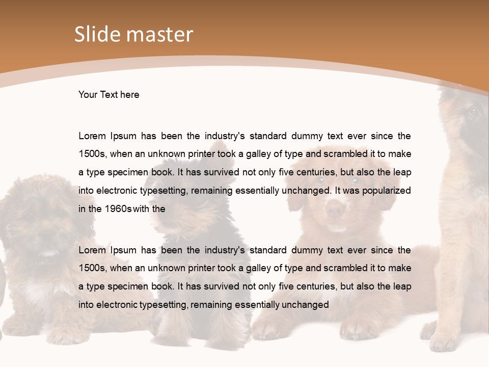 Group Of Puppies PowerPoint Template