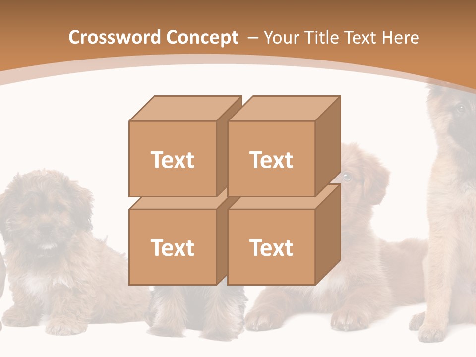 Group Of Puppies PowerPoint Template