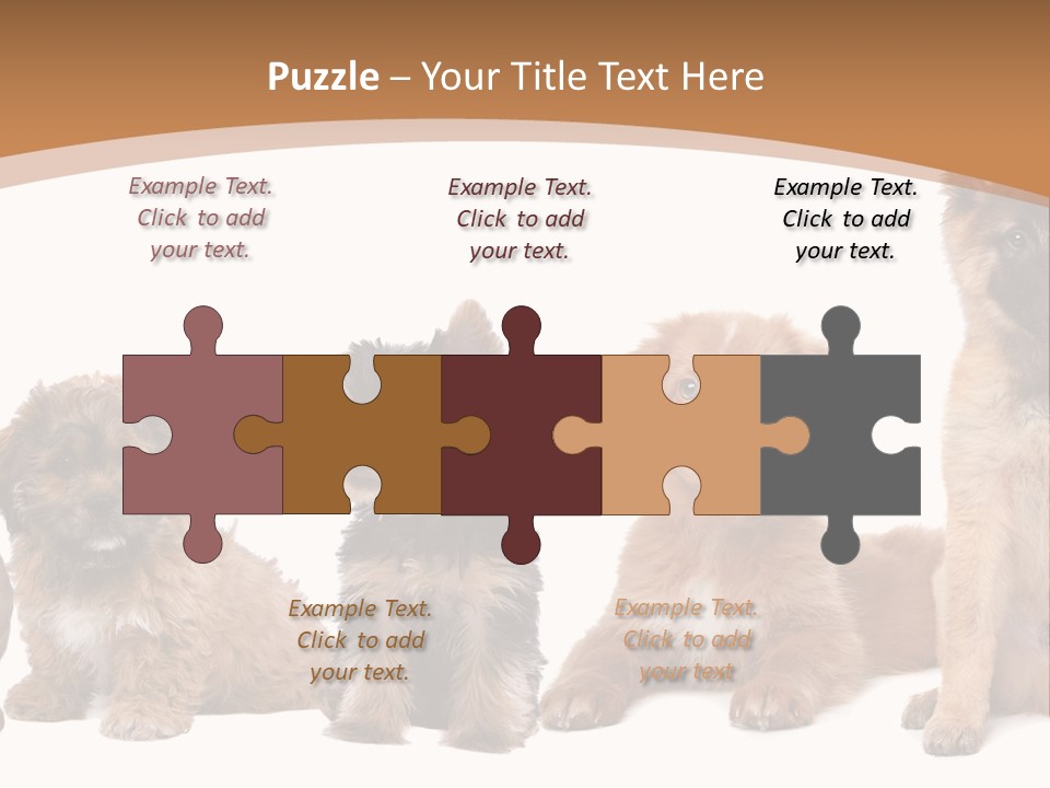 Group Of Puppies PowerPoint Template
