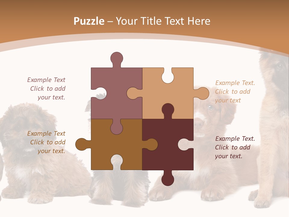 Group Of Puppies PowerPoint Template