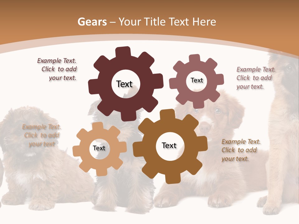 Group Of Puppies PowerPoint Template