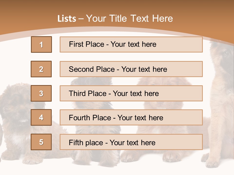 Group Of Puppies PowerPoint Template