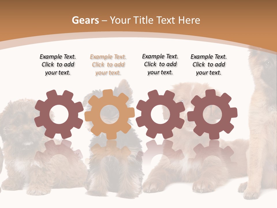 Group Of Puppies PowerPoint Template
