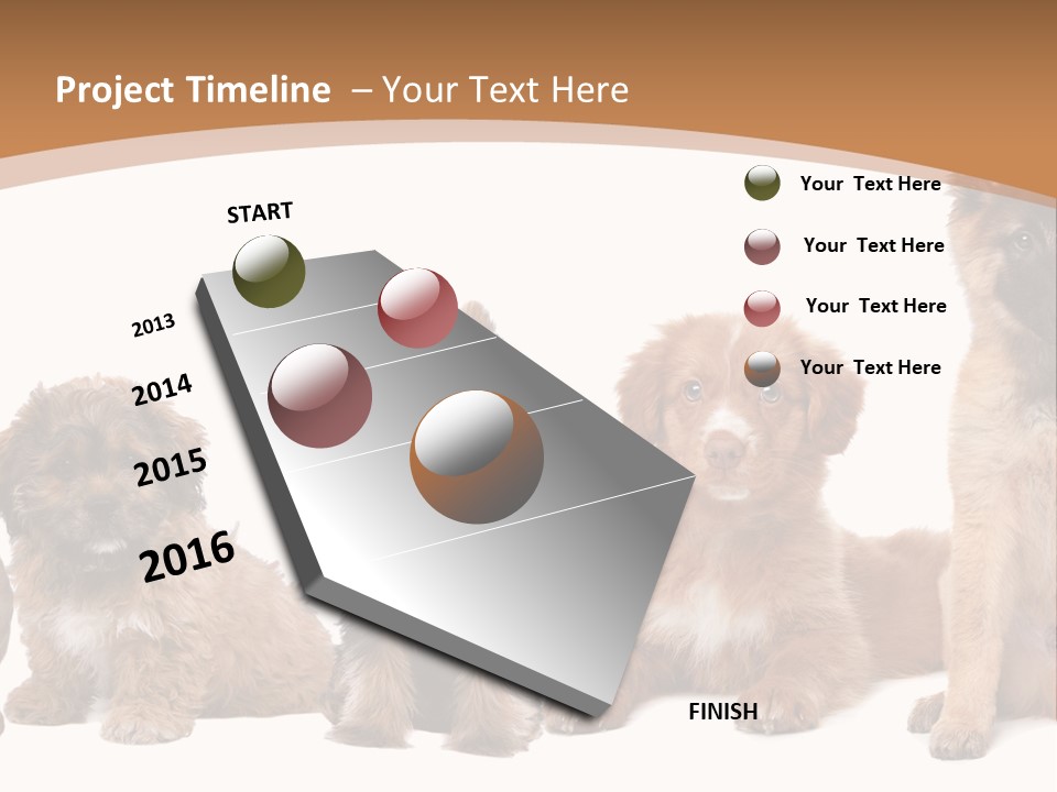 Group Of Puppies PowerPoint Template
