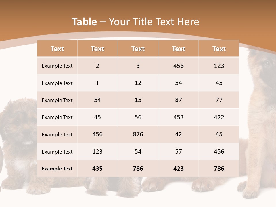 Group Of Puppies PowerPoint Template