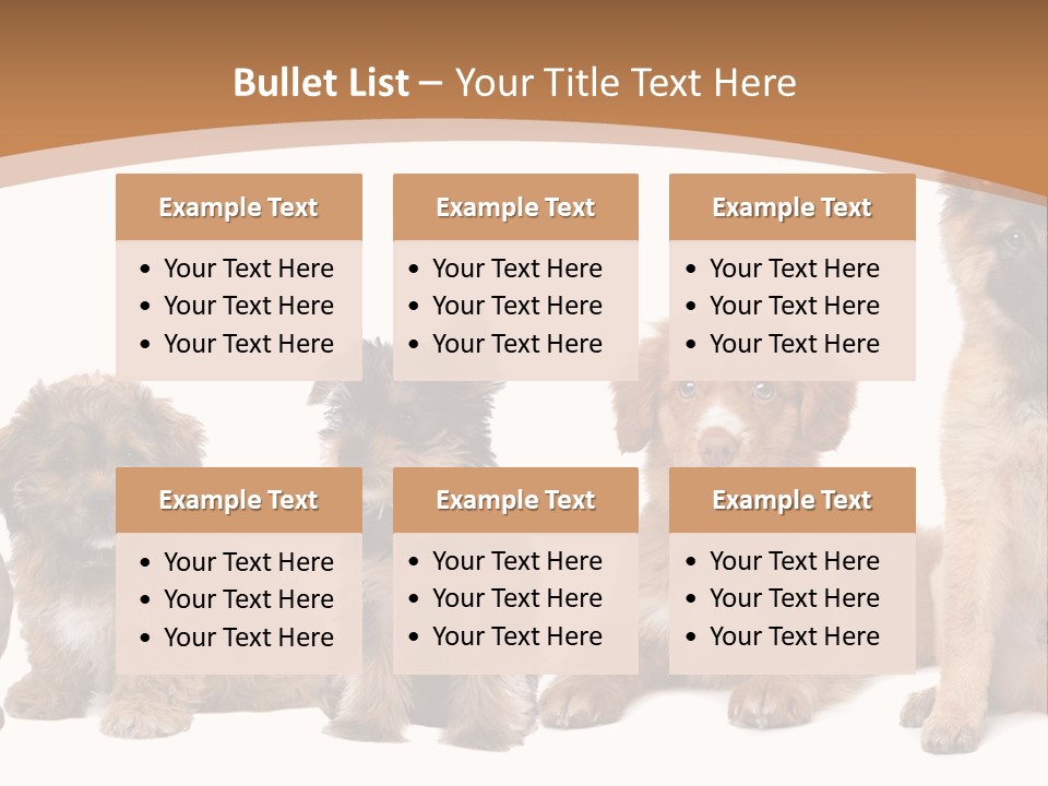 Group Of Puppies PowerPoint Template