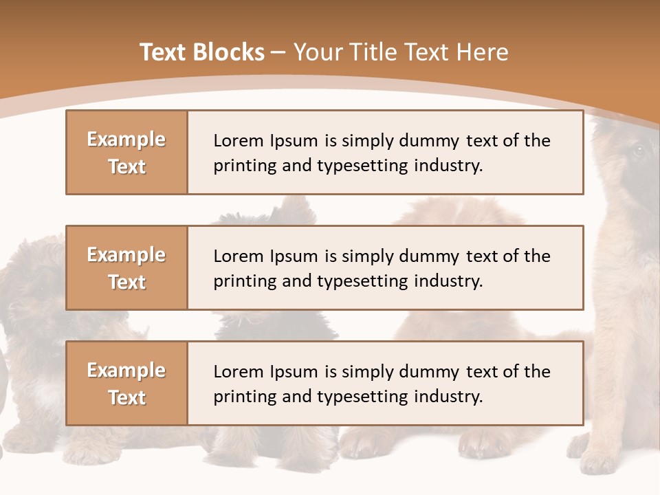 Group Of Puppies PowerPoint Template